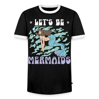 Meerjungfrau Squad Mythos Folklore Unterwasser Aquatisch - Männer Kontrast-T-Shirt - Schwarz/Weiß - Vorne - AI Model Female 172 light (172cm) & AI Model Male 178 light (178cm)