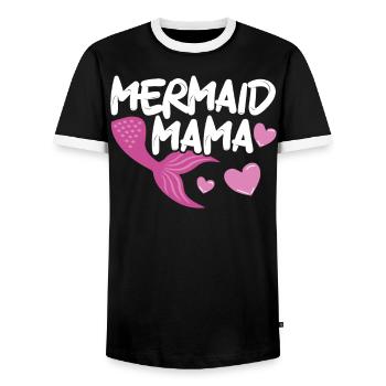 Mermaid Security Meilleure maman de tous les temps Fête des mères Sirène - T-shirt contrasté Homme - noir/blanc - Devant - AI Model Female 172 light (172cm) & AI Model Male 178 light (178cm)
