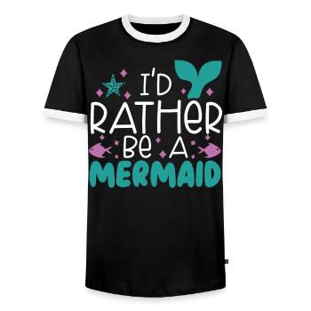 Je préfère être un mythe de sirène Folklore aquatique - T-shirt contrasté Homme - noir/blanc - Devant - AI Model Female 172 light (172cm) & AI Model Male 178 light (178cm)