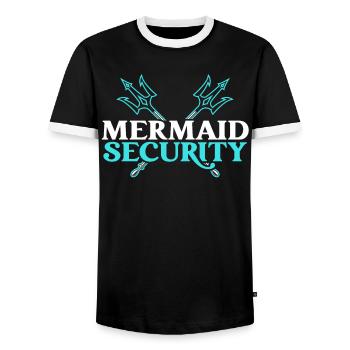 Mermaid Security Meilleur papa de tous les temps Fête des pères Sirène - T-shirt contrasté Homme - noir/blanc - Devant - AI Model Female 172 light (172cm) & AI Model Male 178 light (178cm)