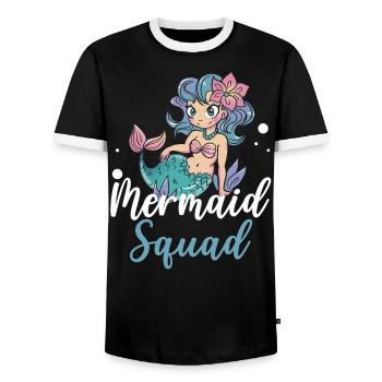 Meerjungfrau Squad Mythos Folklore Unterwasser Aquatisch - Männer Kontrast-T-Shirt - Schwarz/Weiß - Vorne - AI Model Female 172 light (172cm) & AI Model Male 178 light (178cm)