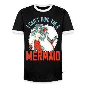 Meerjungfrau Squad Mythos Folklore Unterwasser Aquatisch - Männer Kontrast-T-Shirt - Schwarz/Weiß - Vorne - AI Model Female 172 light (172cm) & AI Model Male 178 light (178cm)