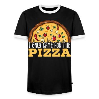 Pizza Eater Pepperoni Pizza Lover Italian Food - T-shirt contrasté Homme - noir/blanc - Devant - AI Model Female 172 light (172cm) & AI Model Male 178 light (178cm)