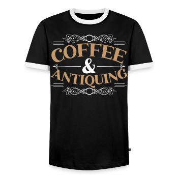 Antiquing Antique Lover Antique Hunting Antiquer - Men's Ringer Shirt - black/white - Front - AI Model Female 172 light (172cm) & AI Model Male 178 light (178cm)