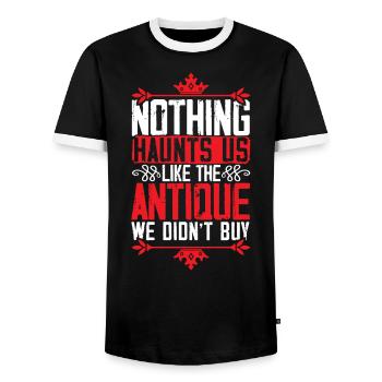 Antiquing Antique Lover Antique Hunting Antiquer - Men's Ringer Shirt - black/white - Front - AI Model Female 172 light (172cm) & AI Model Male 178 light (178cm)