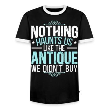 Antiquing Antique Lover Antique Hunting Antiquer - Men's Ringer Shirt - black/white - Front - AI Model Female 172 light (172cm) & AI Model Male 178 light (178cm)