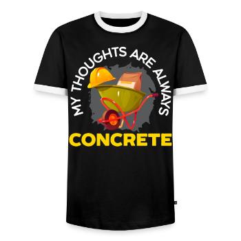 Cement Mixer Truck Driver Job Construction Worker - Men's Ringer Shirt - black/white - Front - AI Model Female 172 light (172cm) & AI Model Male 178 light (178cm)