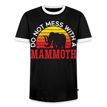 Mammouth Elephant Wildlife Extinct Animal Lover Lover - T-shirt contrasté Homme - noir/blanc - Devant - AI Model Female 172 light (172cm) & AI Model Male 178 light (178cm)