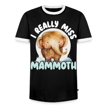 Mammouth Elephant Wildlife Extinct Animal Lover Lover - T-shirt contrasté Homme - noir/blanc - Devant - AI Model Female 172 light (172cm) & AI Model Male 178 light (178cm)