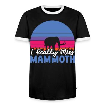 Mammouth Elephant Wildlife Extinct Animal Lover Lover - T-shirt contrasté Homme - noir/blanc - Devant - AI Model Female 172 light (172cm) & AI Model Male 178 light (178cm)