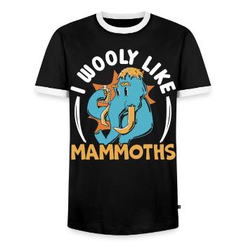 Mammouth Elephant Wildlife Extinct Animal Lover Lover - T-shirt contrasté Homme - noir/blanc - Devant - AI Model Female 172 light (172cm) & AI Model Male 178 light (178cm)