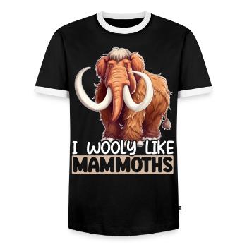 Mammouth Elephant Wildlife Extinct Animal Lover Lover - T-shirt contrasté Homme - noir/blanc - Devant - AI Model Female 172 light (172cm) & AI Model Male 178 light (178cm)