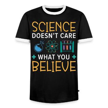 Atheismus Anti-Religion Agnostiker Freidenker Atheist - Männer Kontrast-T-Shirt - Schwarz/Weiß - Vorne - AI Model Female 172 light (172cm) & AI Model Male 178 light (178cm)