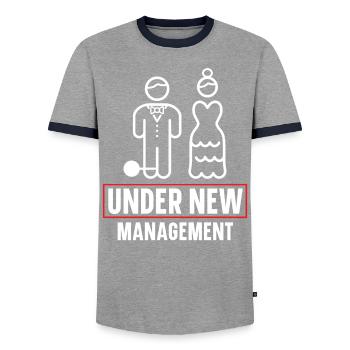 Braut und Bräutigam Hochzeitstag Hochzeit Frisch Verheiratet - Männer Kontrast-T-Shirt - Grau/Navy  - Vorne - AI Model Female 172 light (172cm) & AI Model Male 178 light (178cm)