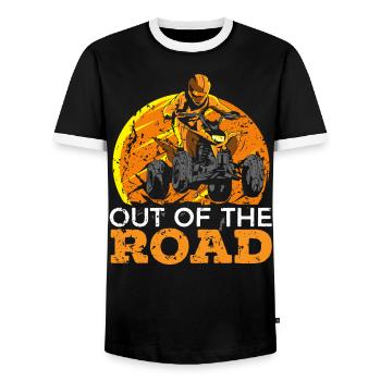 ATV Lover Quad Bike ATV Outdoor Mudding Offroading - Men's Ringer Shirt - black/white - Front - AI Model Female 172 light (172cm) & AI Model Male 178 light (178cm)