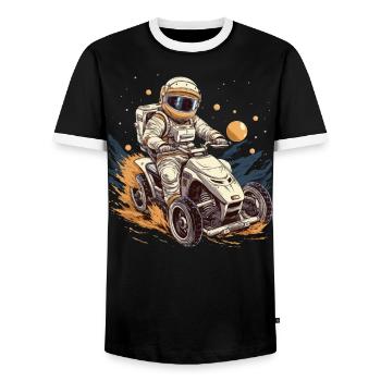 ATV Lover Quad Bike ATV Outdoor Mudding Offroading - Men's Ringer Shirt - black/white - Front - AI Model Female 172 light (172cm) & AI Model Male 178 light (178cm)