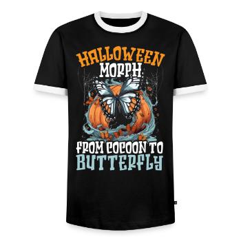 Butterfly Halloween Trick Or Treat Insect Lover - Men's Ringer Shirt - black/white - Front - AI Model Female 172 light (172cm) & AI Model Male 178 light (178cm)
