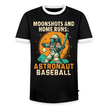 Baseball-Astronaut Baseballspieler im Weltraum - Männer Kontrast-T-Shirt - Schwarz/Weiß - Vorne - AI Model Female 172 light (172cm) & AI Model Male 178 light (178cm)
