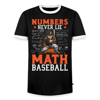Amateur de mathématiques de baseball Mathématicien Joueur de baseball - T-shirt contrasté Homme - noir/blanc - Devant - AI Model Female 172 light (172cm) & AI Model Male 178 light (178cm)