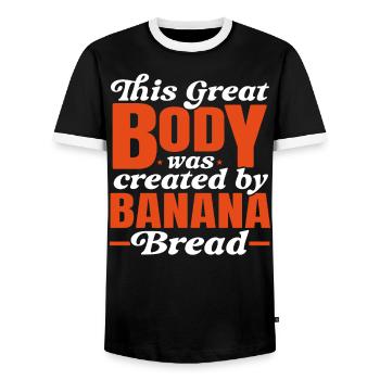 Pain aux bananes Baker Boulangerie Chef cuisinier Cuisiner - T-shirt contrasté Homme - noir/blanc - Devant - AI Model Female 172 light (172cm) & AI Model Male 178 light (178cm)