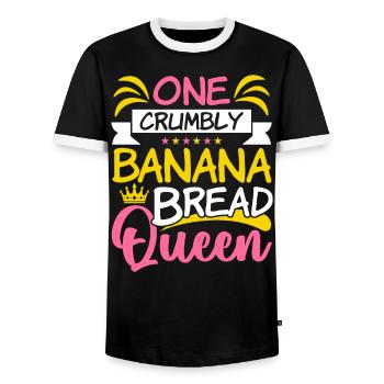 Pain aux bananes Baker Boulangerie Chef cuisinier Cuisiner - T-shirt contrasté Homme - noir/blanc - Devant - AI Model Female 172 light (172cm) & AI Model Male 178 light (178cm)