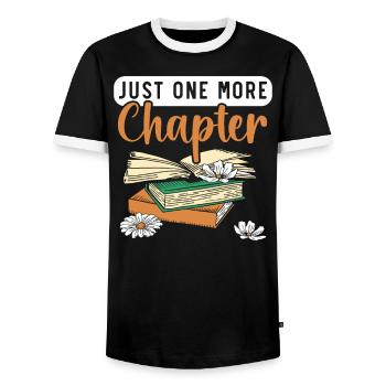 Book Lover Bookworm Reading Librarian Education - Men's Ringer Shirt - black/white - Front - AI Model Female 172 light (172cm) & AI Model Male 178 light (178cm)