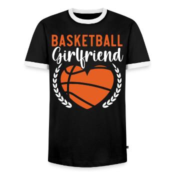 Basketball Girlfriend Love Couple Relationship - T-shirt contrasté Homme - noir/blanc - Devant - AI Model Female 172 light (172cm) & AI Model Male 178 light (178cm)