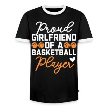 Basketball Girlfriend Love Couple Relationship - T-shirt contrasté Homme - noir/blanc - Devant - AI Model Female 172 light (172cm) & AI Model Male 178 light (178cm)