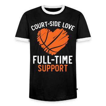 Basketball Girlfriend Love Couple Relationship - T-shirt contrasté Homme - noir/blanc - Devant - AI Model Female 172 light (172cm) & AI Model Male 178 light (178cm)