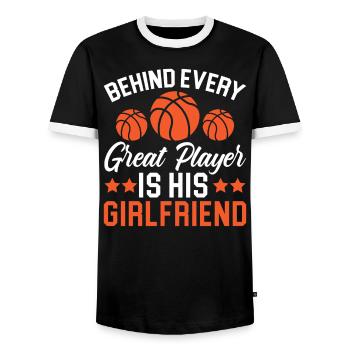 Basketball Girlfriend Love Couple Relationship - T-shirt contrasté Homme - noir/blanc - Devant - AI Model Female 172 light (172cm) & AI Model Male 178 light (178cm)