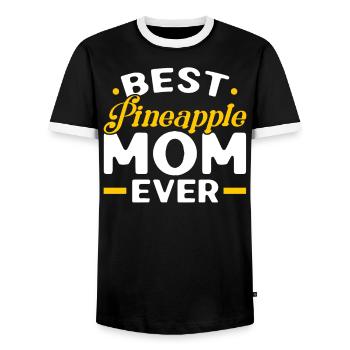 Ananas Mama Hallo Sommer Mutterschaft Muttertag - Männer Kontrast-T-Shirt - Schwarz/Weiß - Vorne - AI Model Female 172 light (172cm) & AI Model Male 178 light (178cm)
