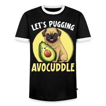Avocado Couple Relationship Avocado Fruit Guac - Men's Ringer Shirt - black/white - Front - AI Model Female 172 light (172cm) & AI Model Male 178 light (178cm)