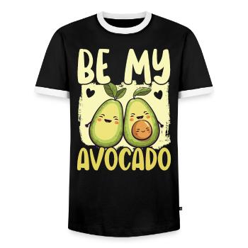 Avocado Couple Relationship Avocado Fruit Guac - Men's Ringer Shirt - black/white - Front - AI Model Female 172 light (172cm) & AI Model Male 178 light (178cm)