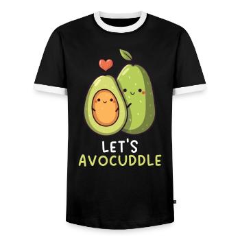 Avocado Couple Relationship Avocado Fruit Guac - Men's Ringer Shirt - black/white - Front - AI Model Female 172 light (172cm) & AI Model Male 178 light (178cm)