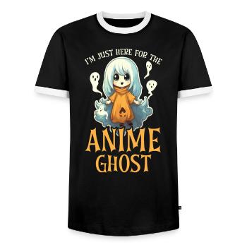 Anime Halloween Kawaii Süßes oder Saures Gruseliger Manga - Männer Kontrast-T-Shirt - Schwarz/Weiß - Vorne - AI Model Female 172 light (172cm) & AI Model Male 178 light (178cm)