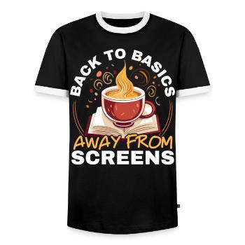 Digital Detox Mobile Phone Fasting Go Offline - T-shirt contrasté Homme - noir/blanc - Devant - AI Model Female 172 light (172cm) & AI Model Male 178 light (178cm)