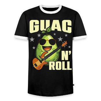 Sweet Avocado Pun Fruit Guac Jokes Guacamole Lover - Men's Ringer Shirt - black/white - Front - AI Model Female 172 light (172cm) & AI Model Male 178 light (178cm)