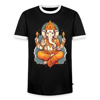 Happy Diwali Diwali Festival Indian Hindu Hinduism - Men's Ringer Shirt - black/white - Front - AI Model Female 172 light (172cm) & AI Model Male 178 light (178cm)