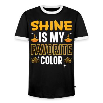 Happy Diwali Diwali Festival Indian Hindu Hinduism - Men's Ringer Shirt - black/white - Front - AI Model Female 172 light (172cm) & AI Model Male 178 light (178cm)