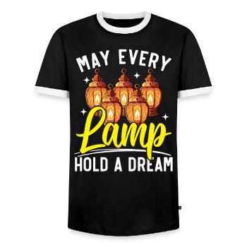 Happy Diwali Diwali Festival Indian Hindu Hinduism - Men's Ringer Shirt - black/white - Front - AI Model Female 172 light (172cm) & AI Model Male 178 light (178cm)