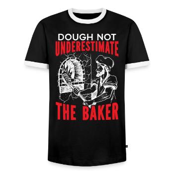 Bäcker Bäckerei Kuchen Brot Muffin Gebäck Lebensmittel Backen - Männer Kontrast-T-Shirt - Schwarz/Weiß - Vorne - AI Model Female 172 light (172cm) & AI Model Male 178 light (178cm)