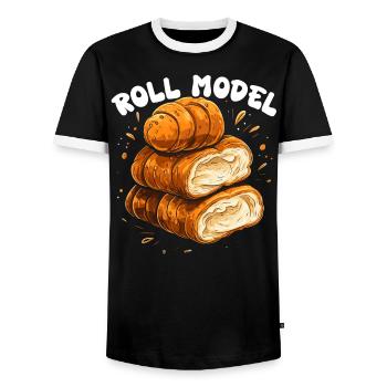 Bäcker Bäckerei Kuchen Brot Muffin Gebäck Lebensmittel Backen - Männer Kontrast-T-Shirt - Schwarz/Weiß - Vorne - AI Model Female 172 light (172cm) & AI Model Male 178 light (178cm)