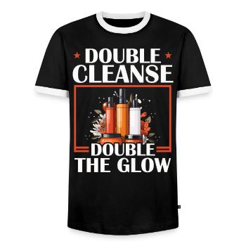 K-Beauty Hautpflege Oppa Korean Beauty Südkorea - Männer Kontrast-T-Shirt - Schwarz/Weiß - Vorne - AI Model Female 172 light (172cm) & AI Model Male 178 light (178cm)