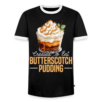 Butterscotch Sweet Caramel Food Foodie Butter - Men's Ringer Shirt - black/white - Front - AI Model Female 172 light (172cm) & AI Model Male 178 light (178cm)