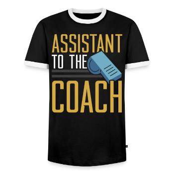 Assistant Coach Sport Trainer Team Coaching - Men's Ringer Shirt - black/white - Front - AI Model Female 172 light (172cm) & AI Model Male 178 light (178cm)