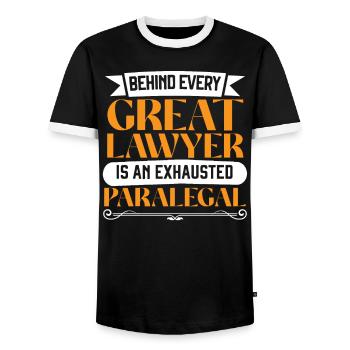 Legal Assistant Law Student Profession Paralegal - Men's Ringer Shirt - black/white - Front - AI Model Female 172 light (172cm) & AI Model Male 178 light (178cm)