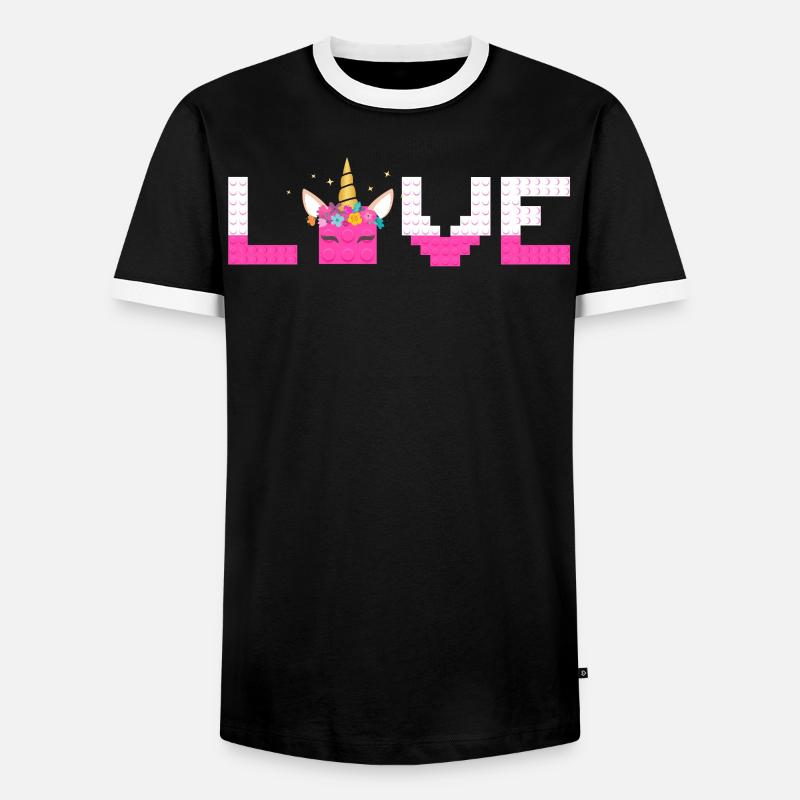 Maître constructeur Briques Blocs Jouer Blocs De Construction - T-shirt contrasté Homme - noir/blanc