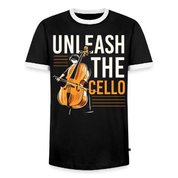 Cellist Musikinstrument Musiker Cellist - Männer Kontrast-T-Shirt - Schwarz/Weiß - Vorne - AI Model Female 172 light (172cm) & AI Model Male 178 light (178cm)