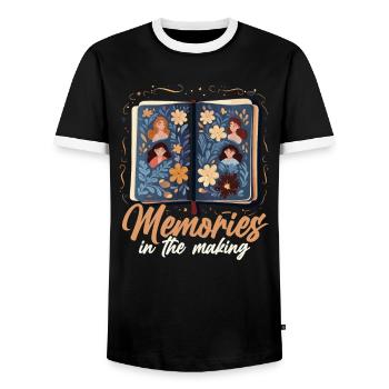 Scrapbooking Scrapbook Paper Crafting Scrapbooker - Men's Ringer Shirt - black/white - Front - AI Model Female 172 light (172cm) & AI Model Male 178 light (178cm)
