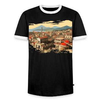 Pompeji Geschichte Reisen Ich liebe das Römische Reich - Männer Kontrast-T-Shirt - Schwarz/Weiß - Vorne - AI Model Female 172 light (172cm) & AI Model Male 178 light (178cm)